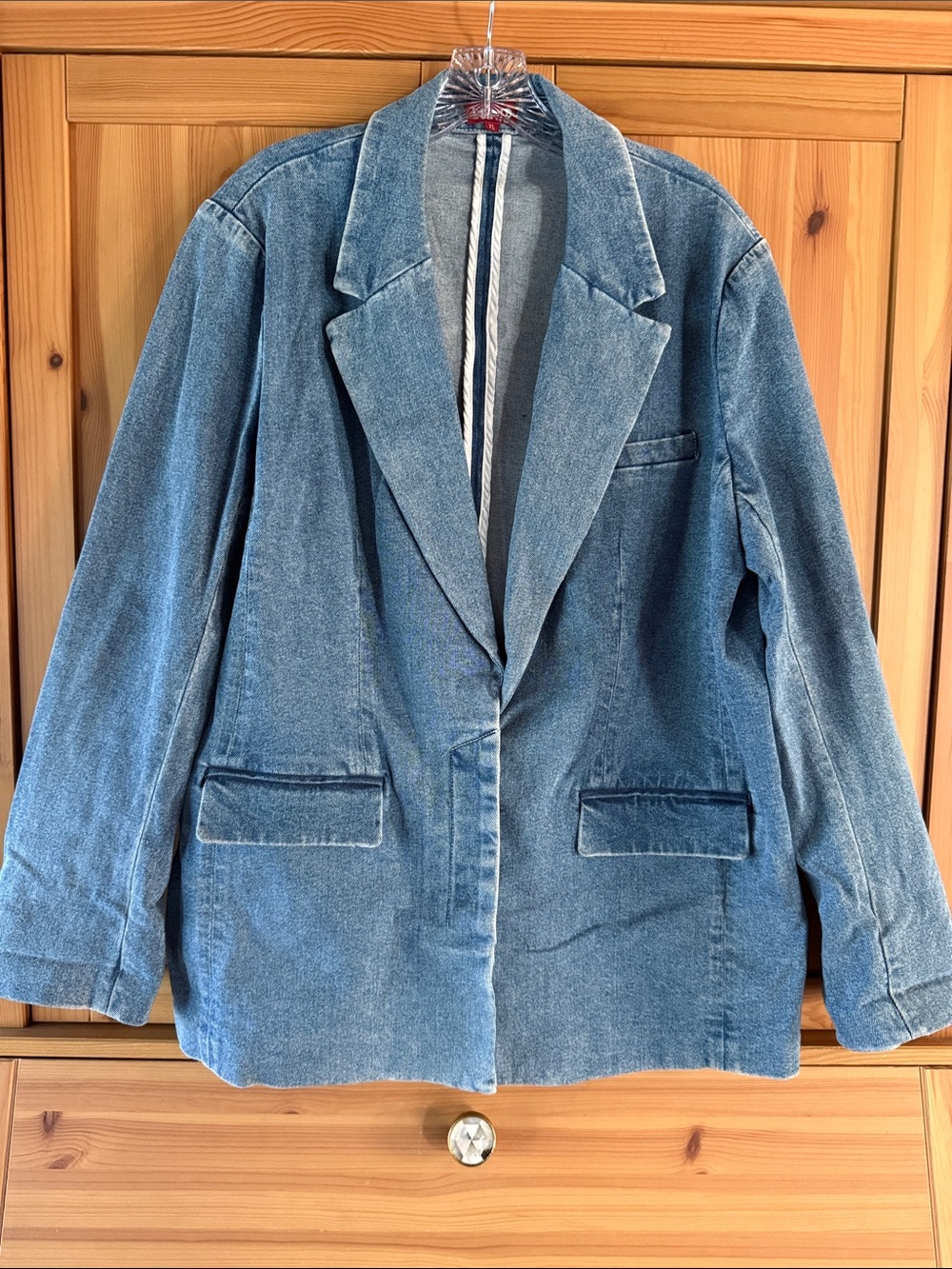 Staud Maxwell Denim Blazer Jacket - xl